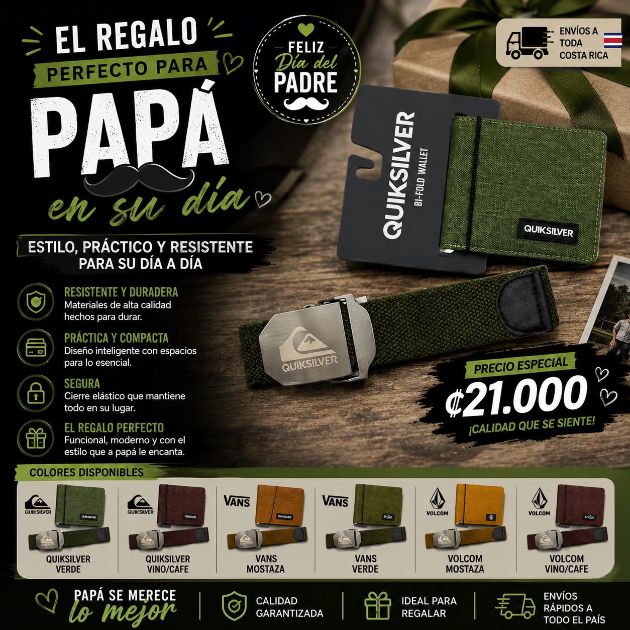 UN REGALO QUE PAPÁ REALMENTE VA A USAR Billetera + Cinturón Premium