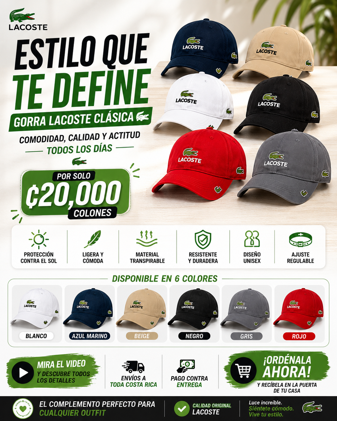 Gorras Lacoste: comodidad, estilo y calidad para cualquier ocasión.