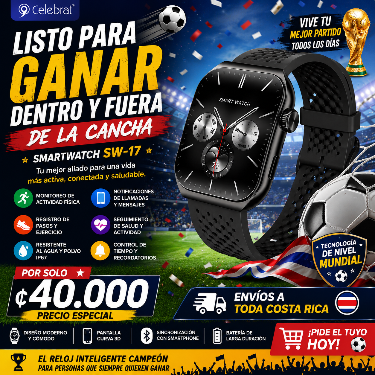 🥇 La tecnología que juega en primera división Con el nuevo Smartwatch SW-17