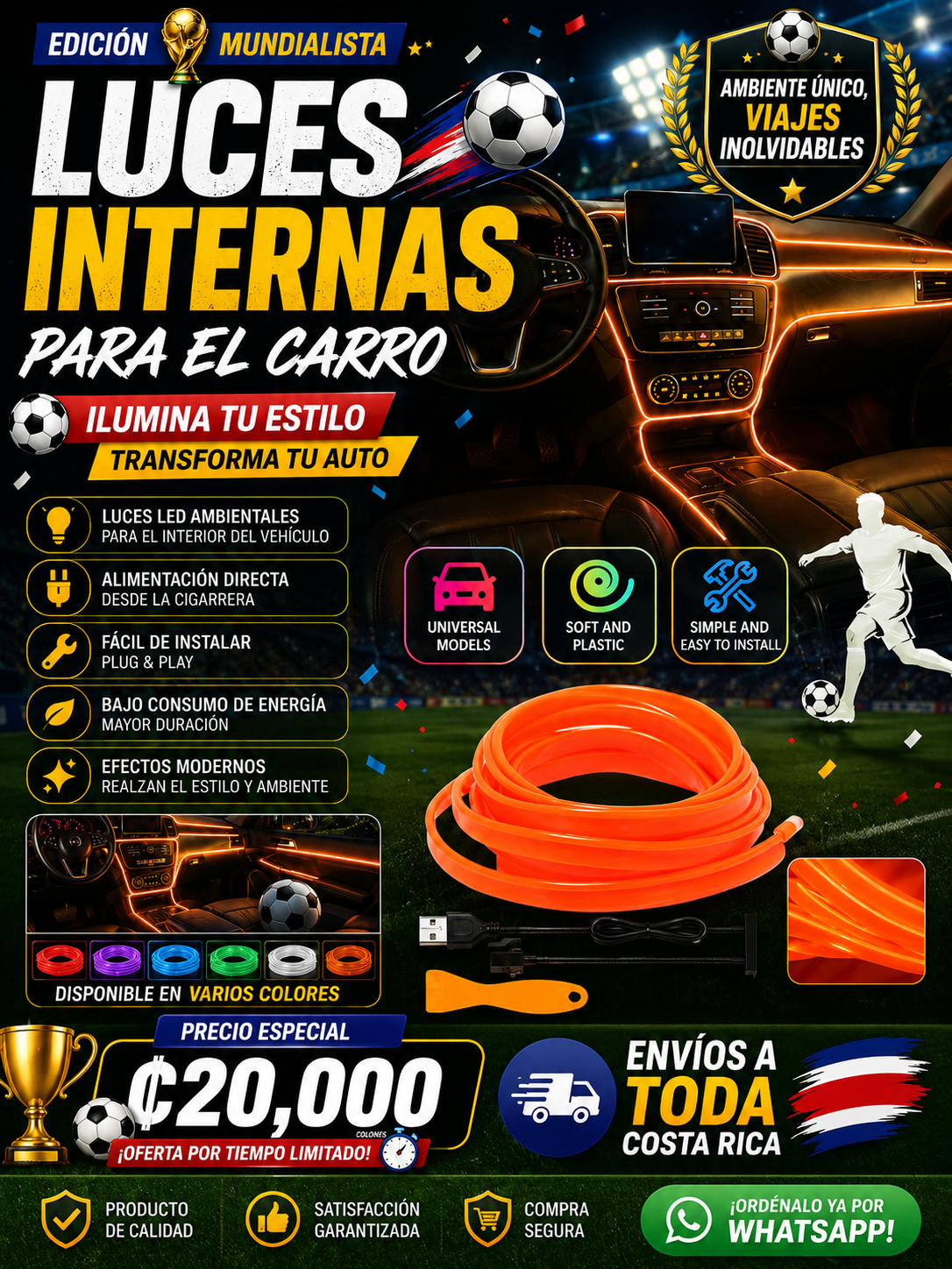 🏆 Lleva la Pasión del Mundial a Tu Auto