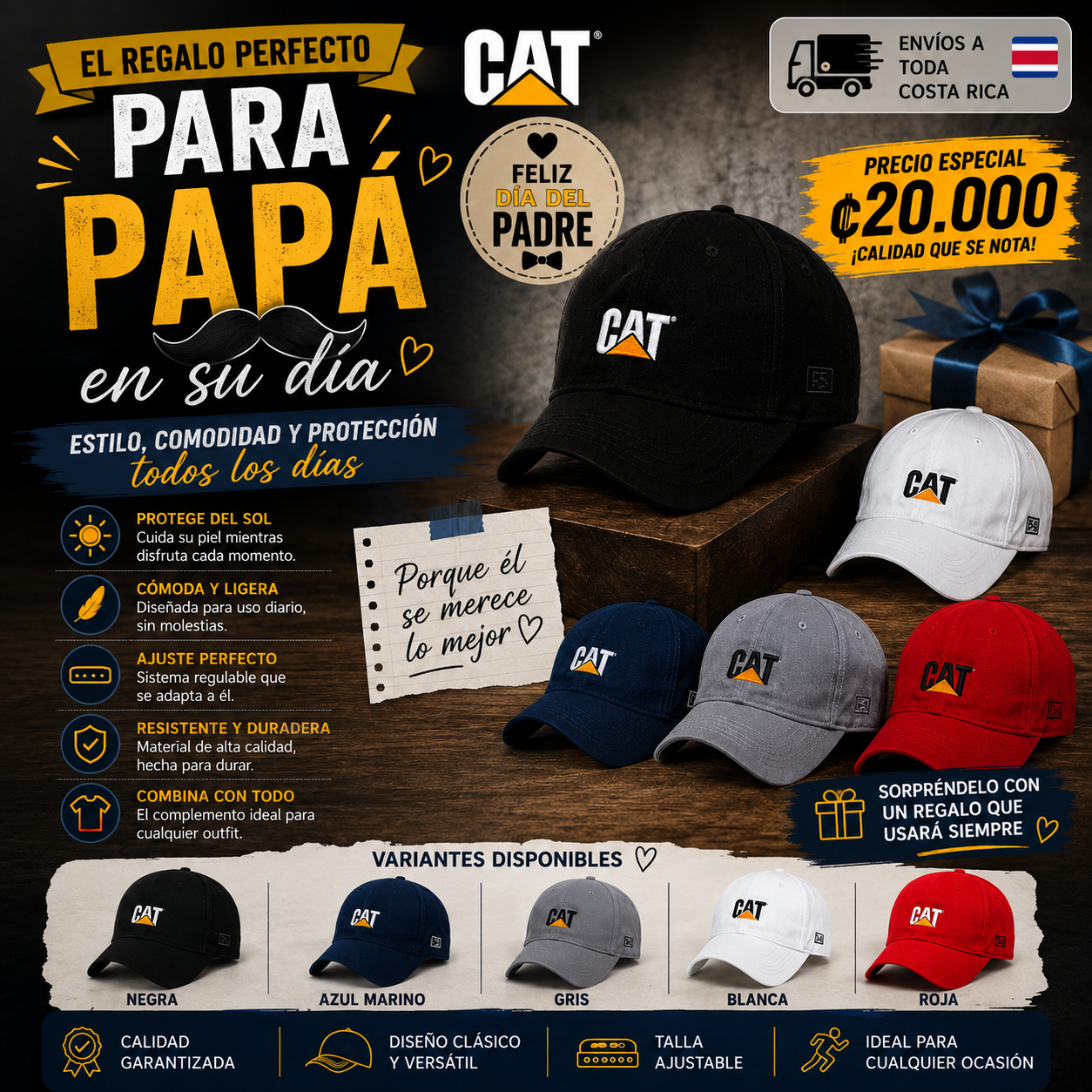 Porque Papá Merece lo Mejor gorra CAT