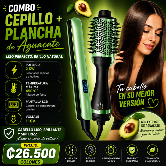 Combo cepillo + plancha de aguacate