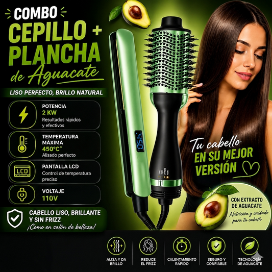 Combo cepillo + plancha de aguacate